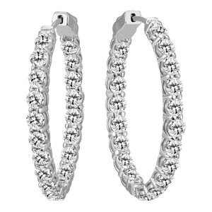 14K 10.00 ct. tw. Diamond Hoop Earrings